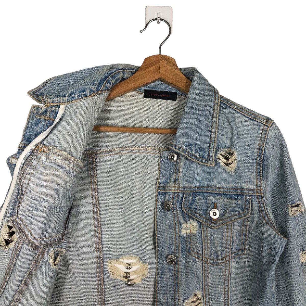 Japanese Brand 🔥Rare Biker Denim Jacket Distressed Punk Dona Marie Japan Size US M / EU 48-50 / 2 - 11 Thumbnail
