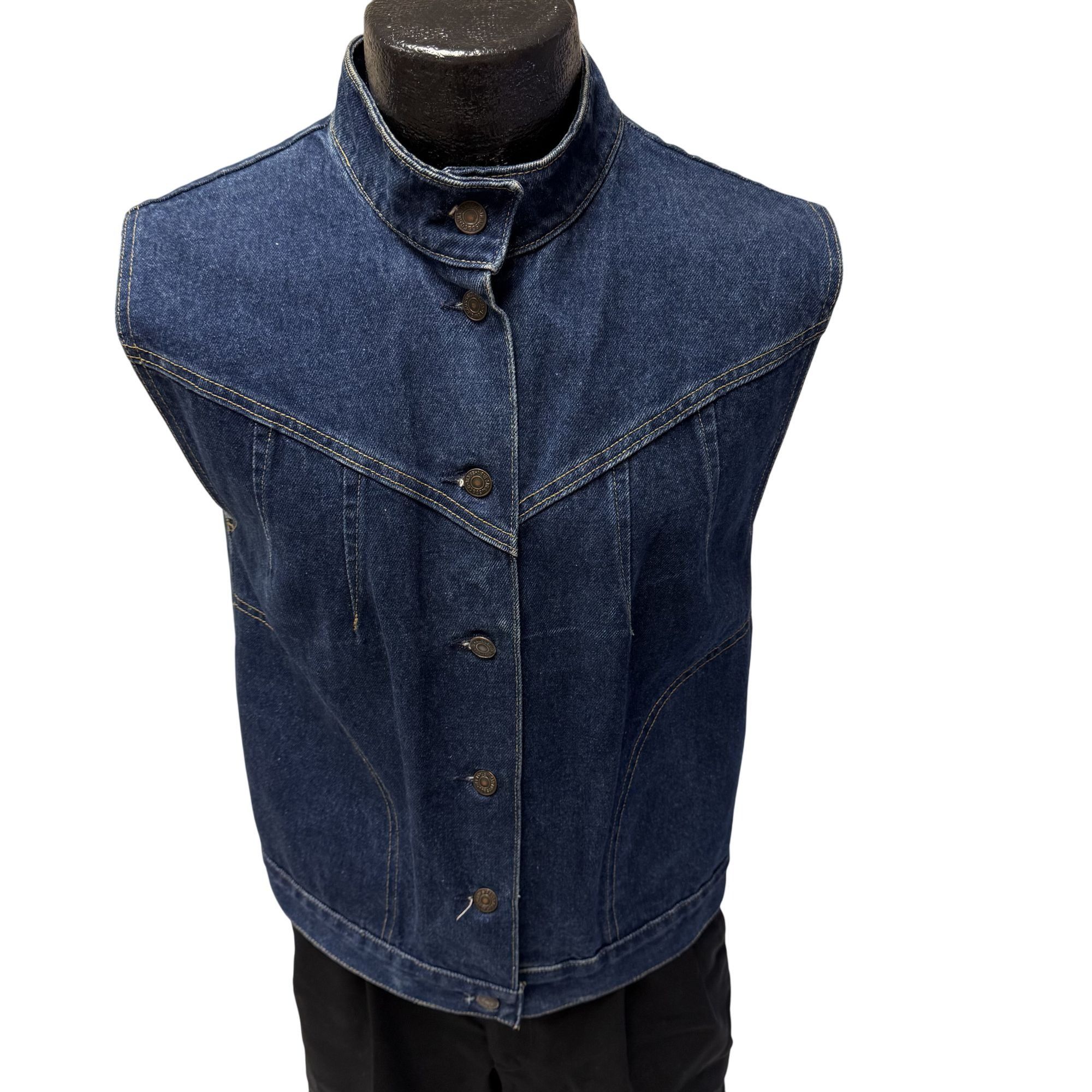 Levi's Vtg Levis INDIGO Blue Jean Jacket ROCKER Denim Vest Size S / US 4 / IT 40 - 1 Thumbnail