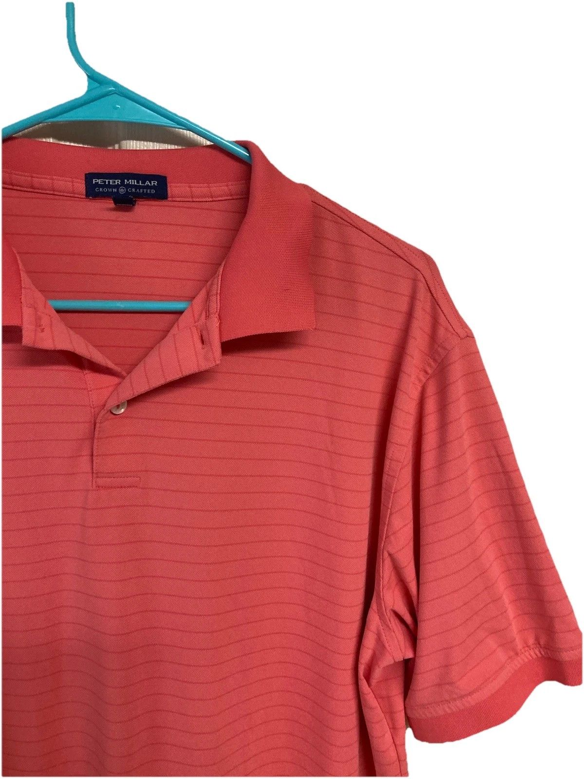 Peter Millar Peter Millar Crown Crafted Polo SS Striped Pink Size Large Size US L / EU 52-54 / 3 - 1 Thumbnail