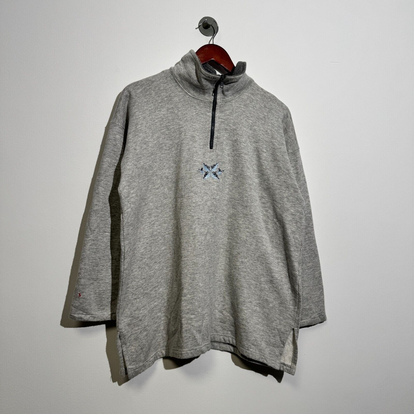 Vintage Vintage Unisex Gray Cotton Halfzip Sweatshirt Size XL Size US XL / EU 56 / 4 - 2 Thumbnail