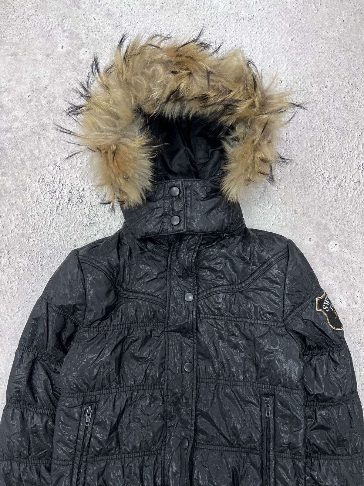 2000s Japanese Punk Grunge Fur PUFFER Jacket opium style