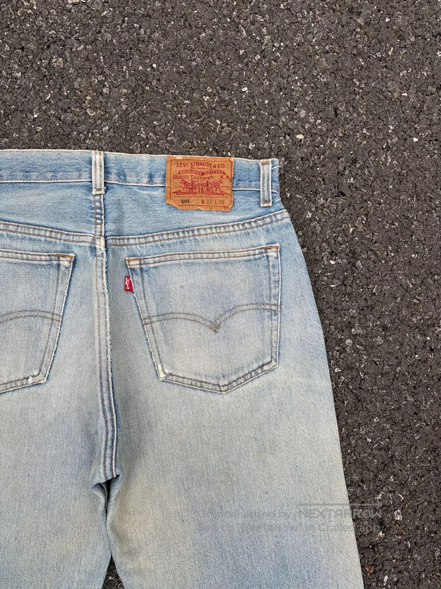 Vintage Vintage Levis 501 90s Washed Blue Jeans. Size US 32 / EU 48 - 7 Thumbnail
