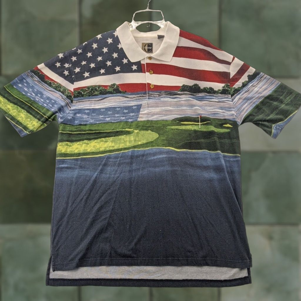 Vintage CHILIWEAR Polo 2XL Mens Golf US FLAG GREEN 1/4 BUTTON Size US XXL / EU 58 / 5 - 1 Thumbnail