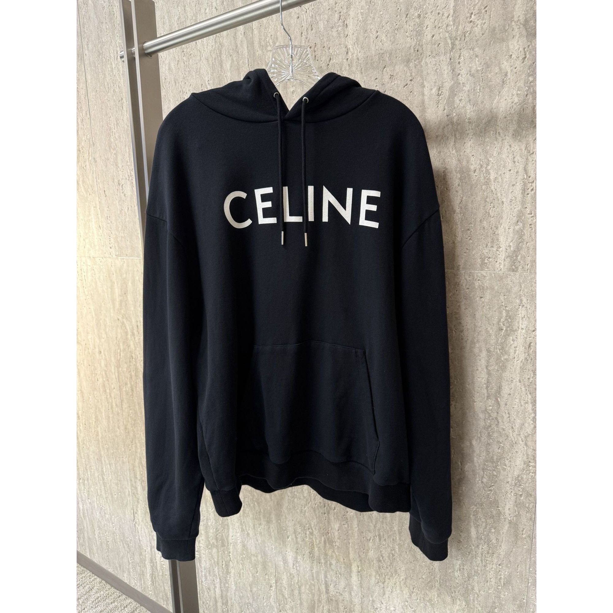 Celine Celine Paris Black Hoodie Sweatshirt XL 100% Cotton Unisex C Size XL / US 12-14 / IT 48-50 - 1 Thumbnail