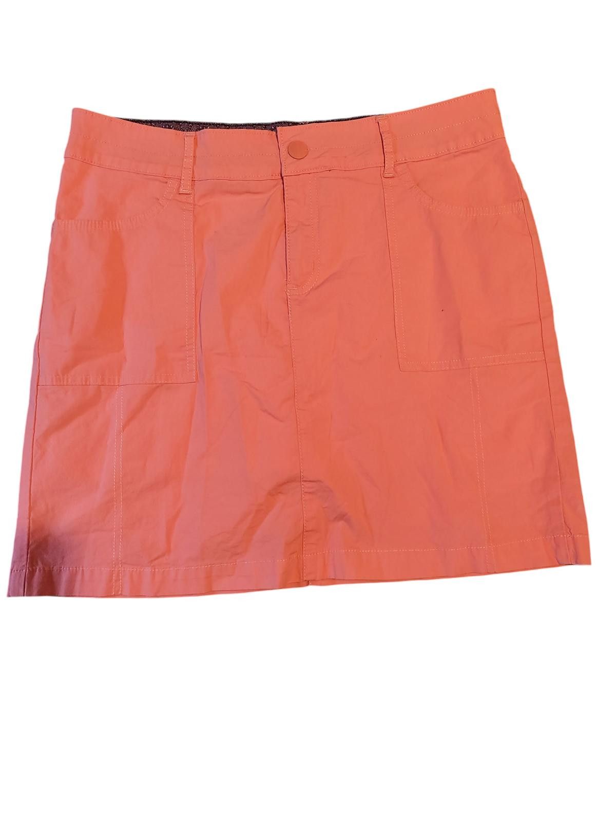 Lee Lee Coral Mini Skirt with Front Pockets Size 34" / US 12 / IT 48 - 2 Thumbnail