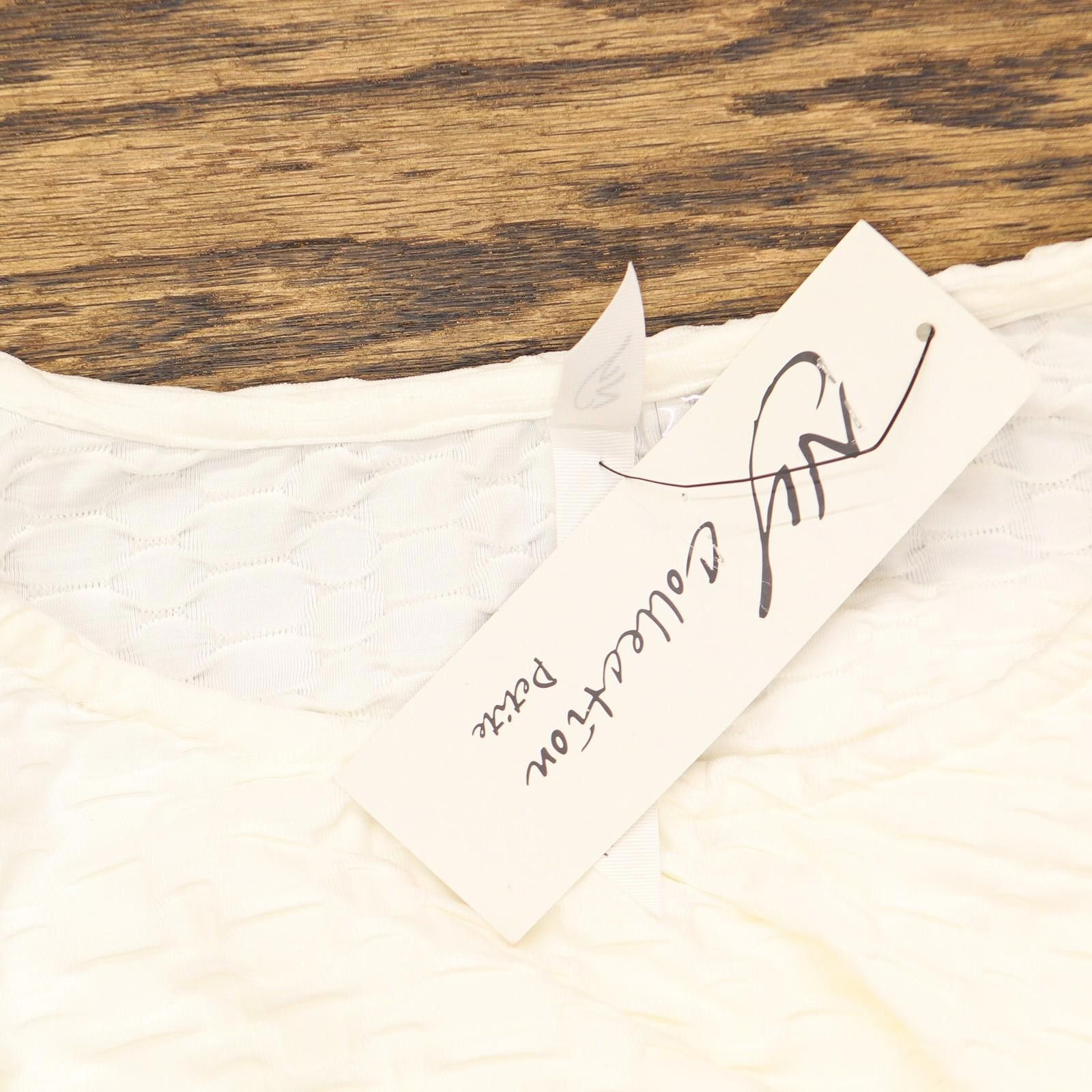 Other Nwt Ny Collection Embellished Blouse Phou1641 White Pl Size L / US 10 / IT 46 - 3 Thumbnail