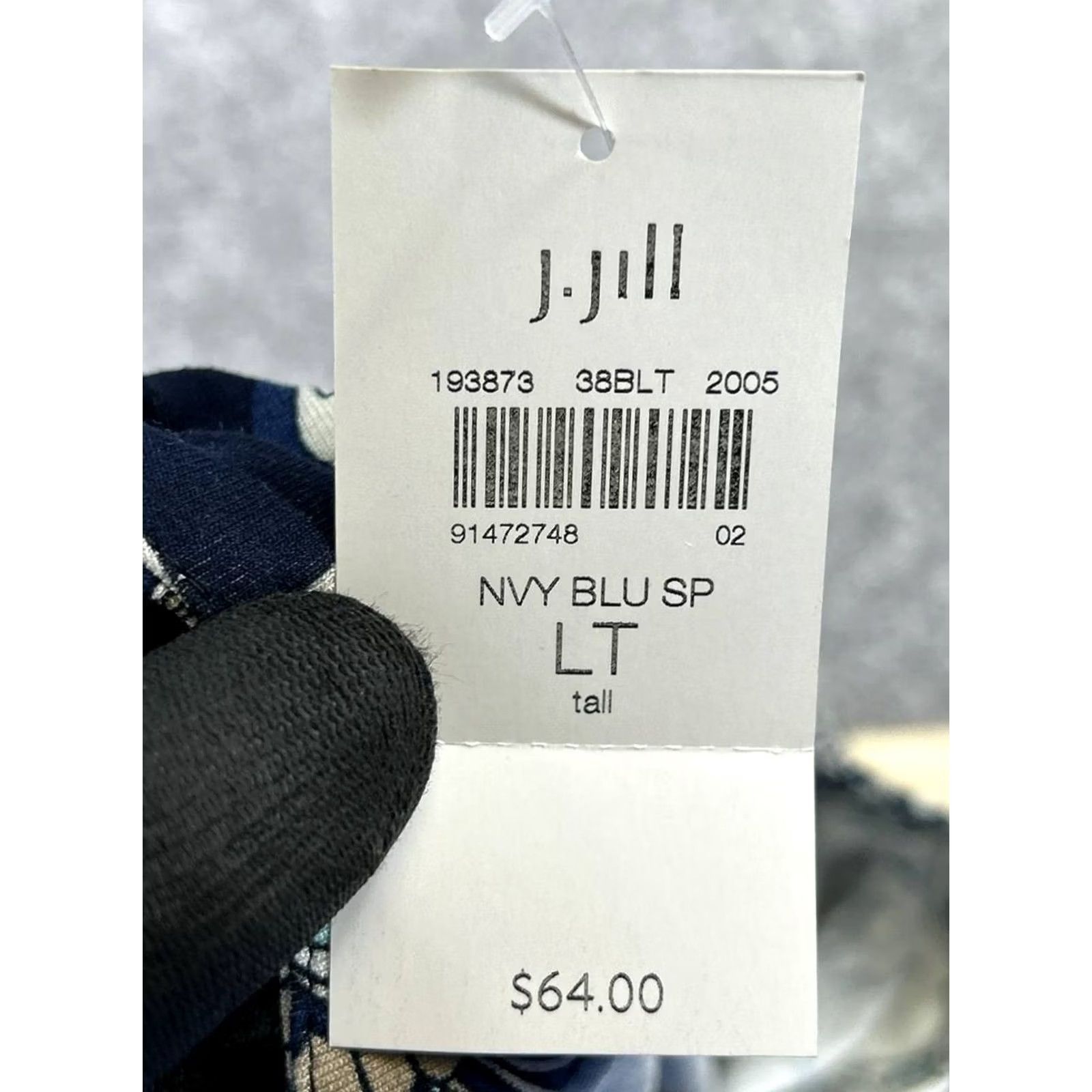 J. Jill J.Jill Blouse Womens Large Tall Blue White Beige Floral Shirt Size L / US 10 / IT 46 - 5 Thumbnail