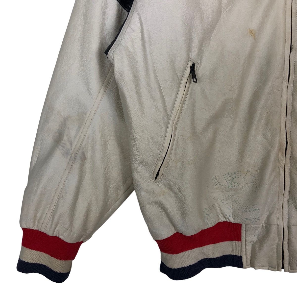 Japanese Brand 🔥Vintage Leather Bomber Jacket Descente Japan Big Logo Size US M / EU 48-50 / 2 - 3 Thumbnail