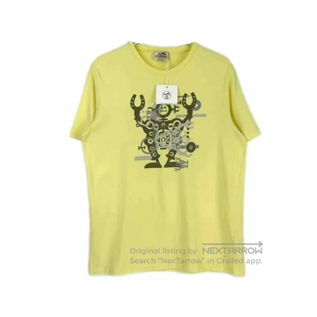 Hermes hermes yellow robot logo short sleeve t-shirt. Size US M / EU 48-50 / 2 - 1 Thumbnail