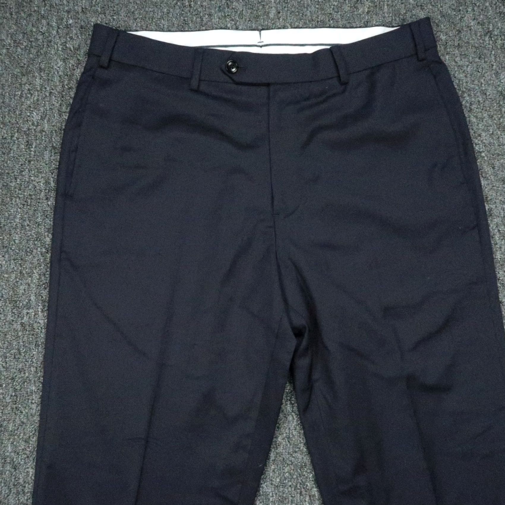 Brooks Brothers Brooks Brothers Mens 35x32 Blue BrooksFlex Wool Dress Pants Flat Front Size US 35 - 2 Thumbnail