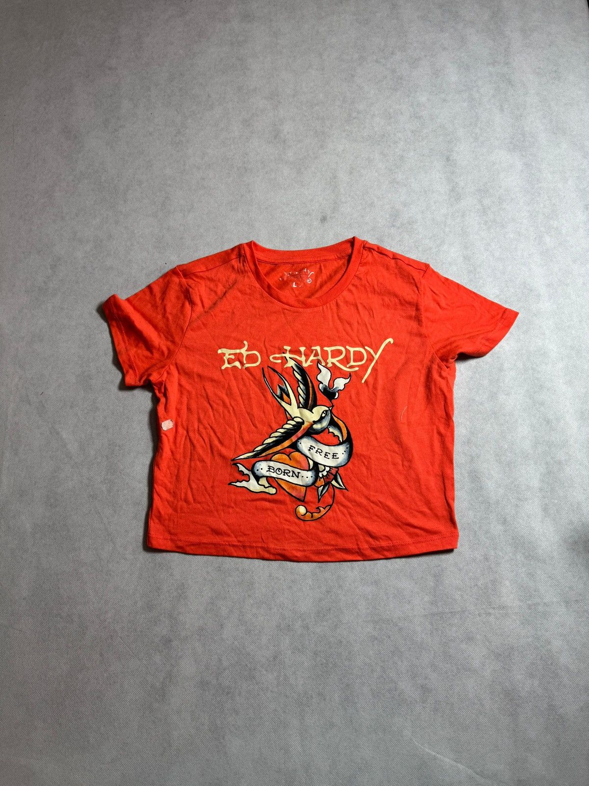 Ed Hardy Ed Hardy Women’s Orange Baby Tee (Unworn) Size L / US 10 / IT 46 - 1 Thumbnail