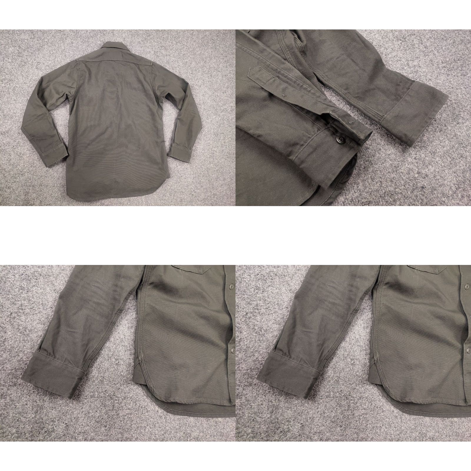 Tellason VINTAGE Tellason Olive Drab Flap Pockets Long Sleeve Button Up Work Shirt USA Size US S / EU 44-46 / 1 - 8 Thumbnail