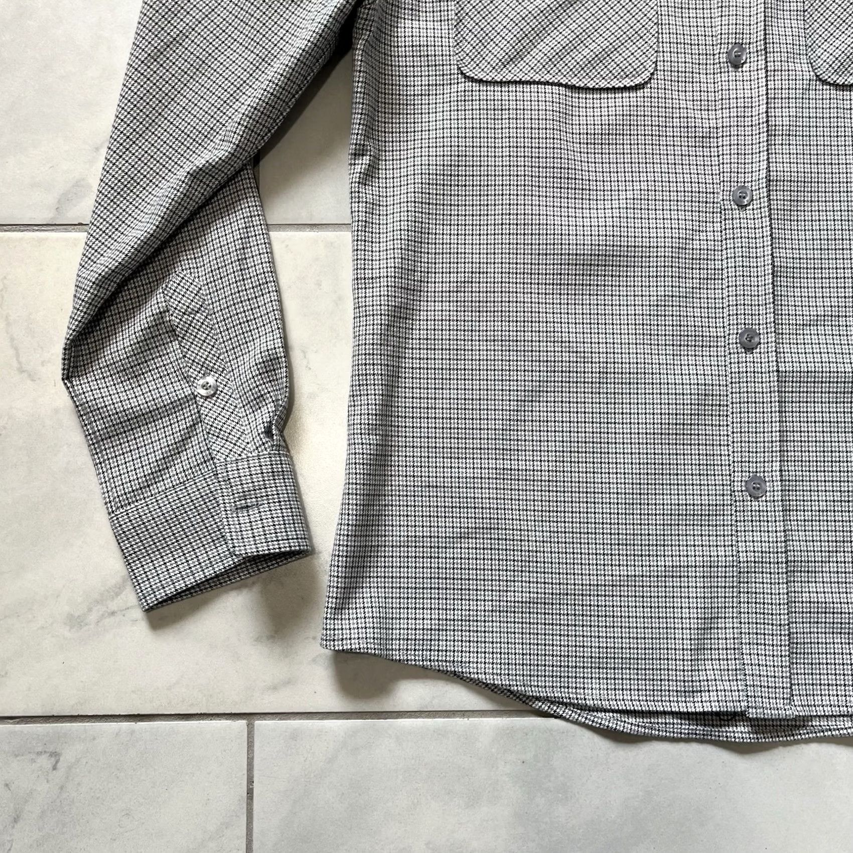 Vintage ARNE Shirt Large Black Gray Mens Button Up Herringbone Stretch Fit Modern Preppy Boy? Size US L / EU 52-54 / 3 - 6 Thumbnail