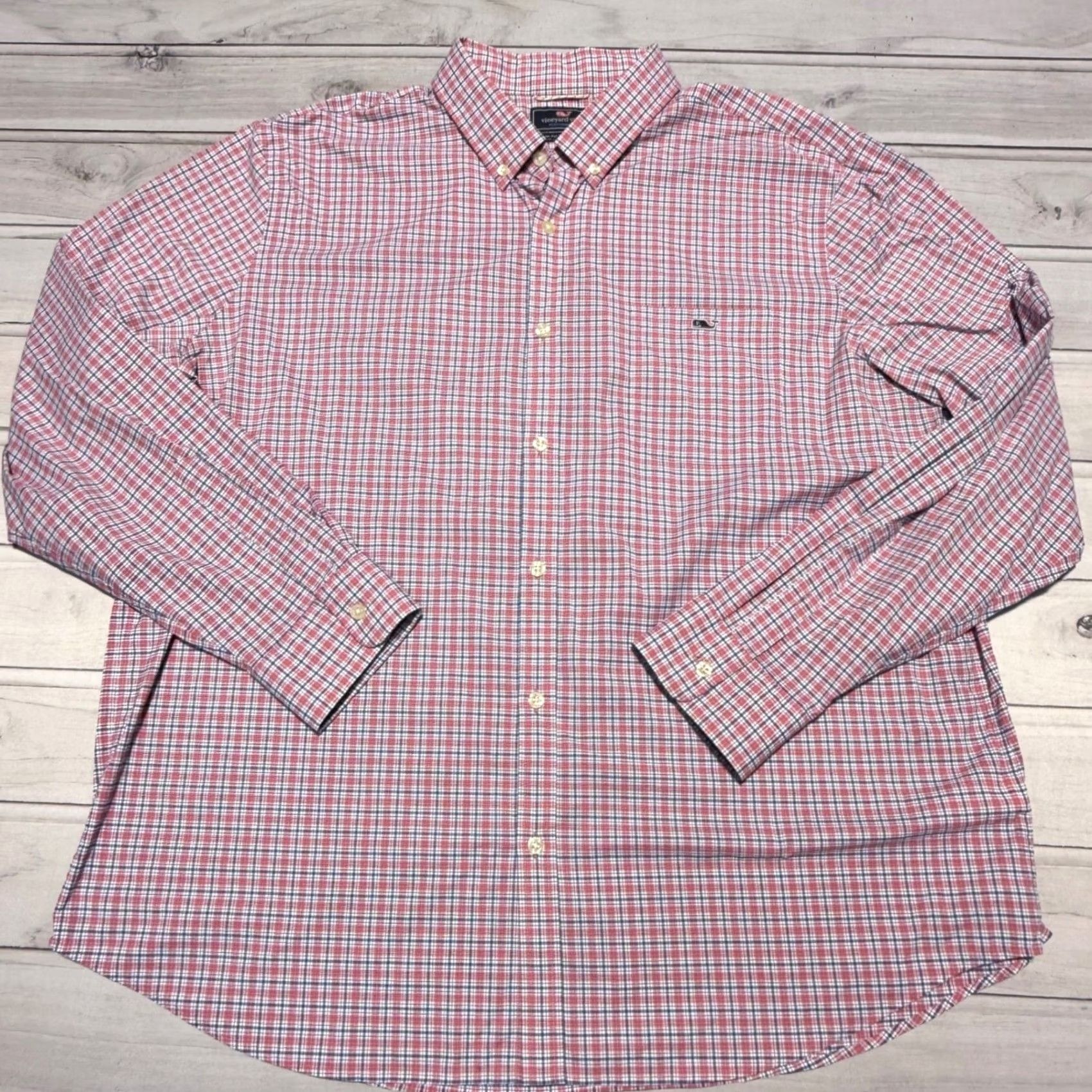 Vineyard Vines Vineyard Vines Performance Shirt Mens 2XL Red Blue Plaid Slim Fit Tucker Stretch Shirt Size US XXL / EU 58 / 5 - 2 Thumbnail