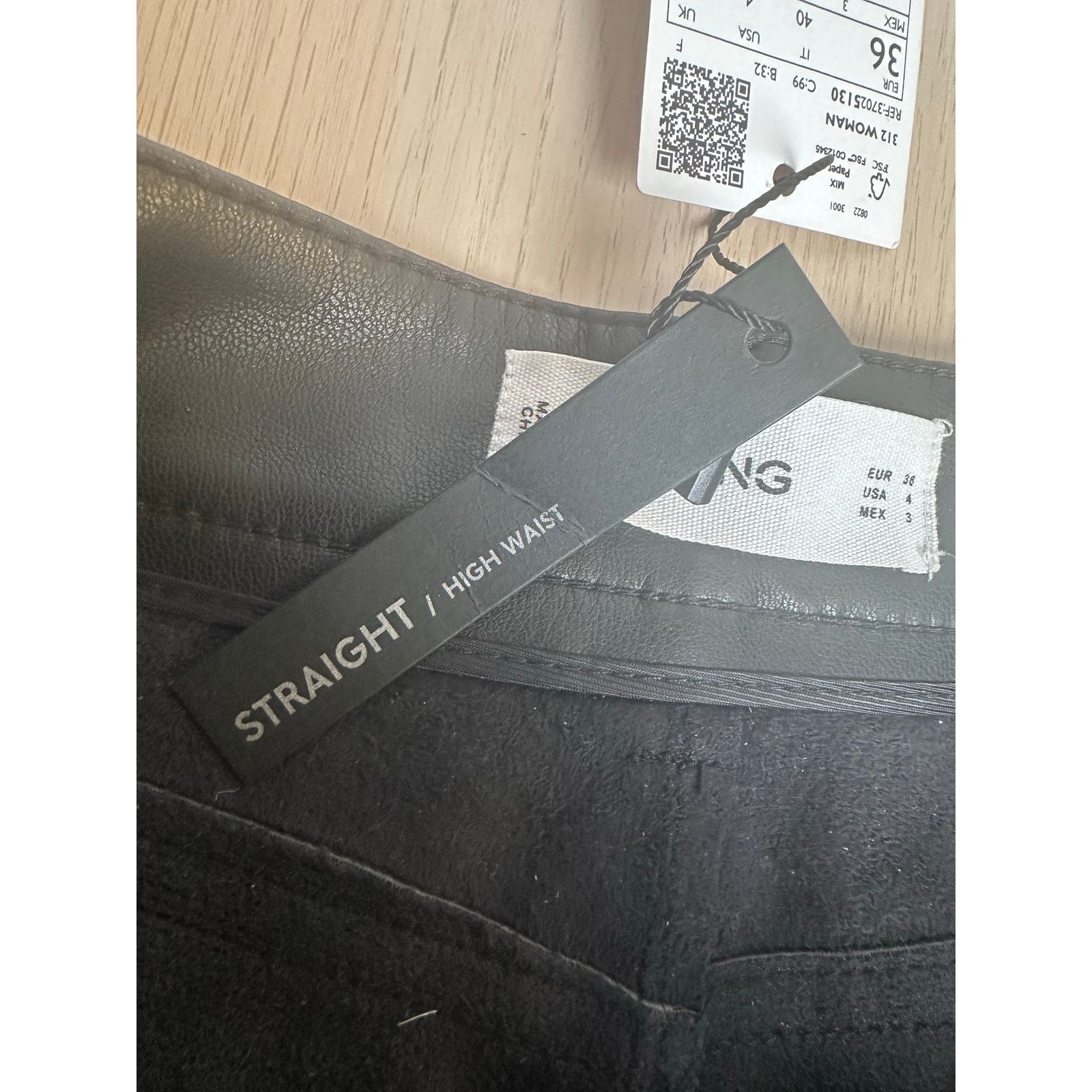 Mango Mango Black Straight Leather Pants - Size 4 - NEW Size 27" / US 4 / IT 40 - 7 Thumbnail