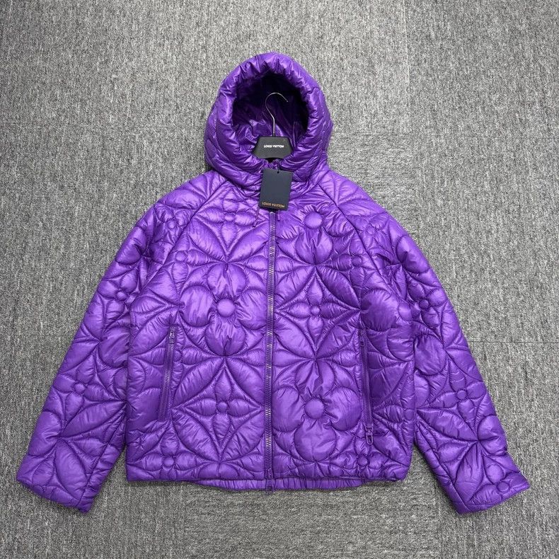 Louis Vuitton Purple Quilted Hooded Jacket dmc