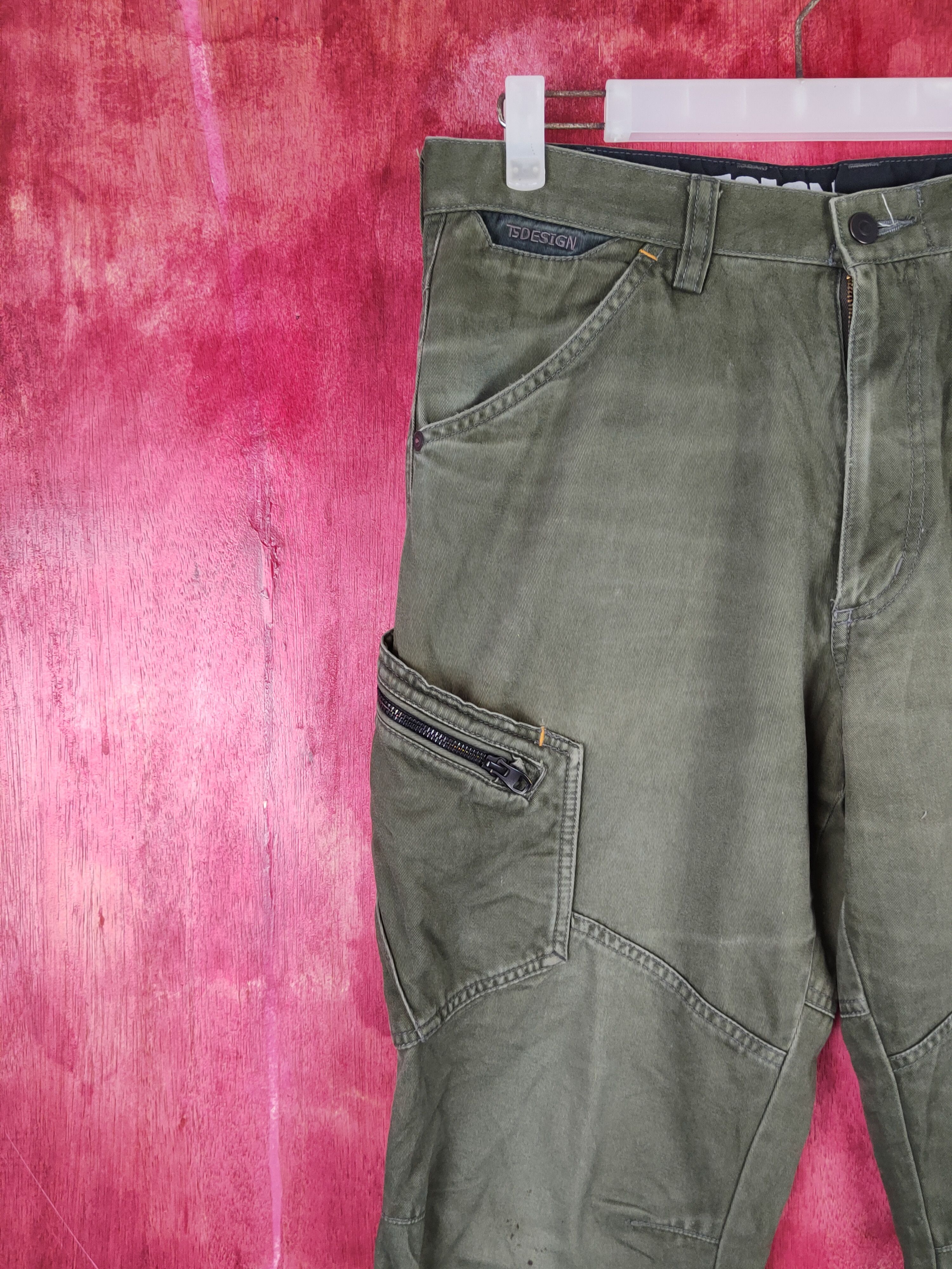 Japanese Brand TS Design Dark Olive Multipocket Tactical Cargo Pants #S1345 Size US 32 / EU 48 - 4 Thumbnail