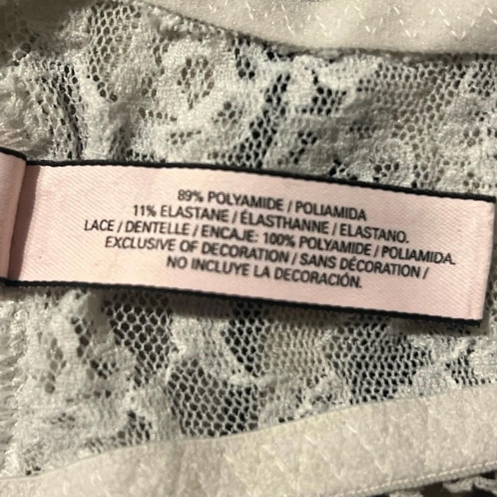 Other VICTORIA'S SECRET Bralette M/M White Racerback Lace Floral Size ONE SIZE - 5 Thumbnail
