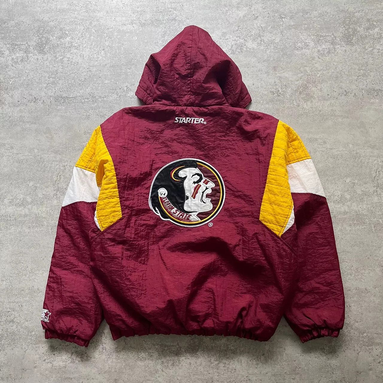 VTG 90s FLORIDA SATATE SEMINOLES FSU PUFFER JACKET PULLOVER