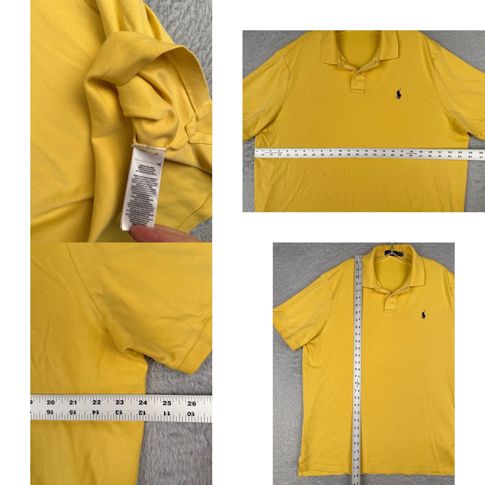 Ralph Lauren Ralph Lauren Polo Shirt Adult XL Yellow 100% Cotton Jersey Short Sleeve Casual Mens Size US XL / EU 56 / 4 - 8 Thumbnail