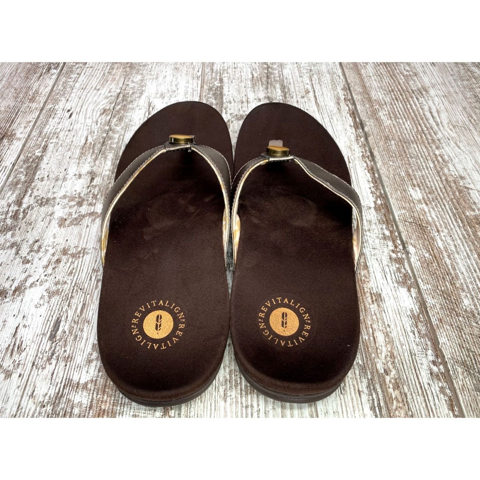 Vintage Revitalign Starling Bronze Women's 11B Orthotic Flip Flop Sandal Shoes Sandal Size US 11 / IT 41 - 5 Thumbnail