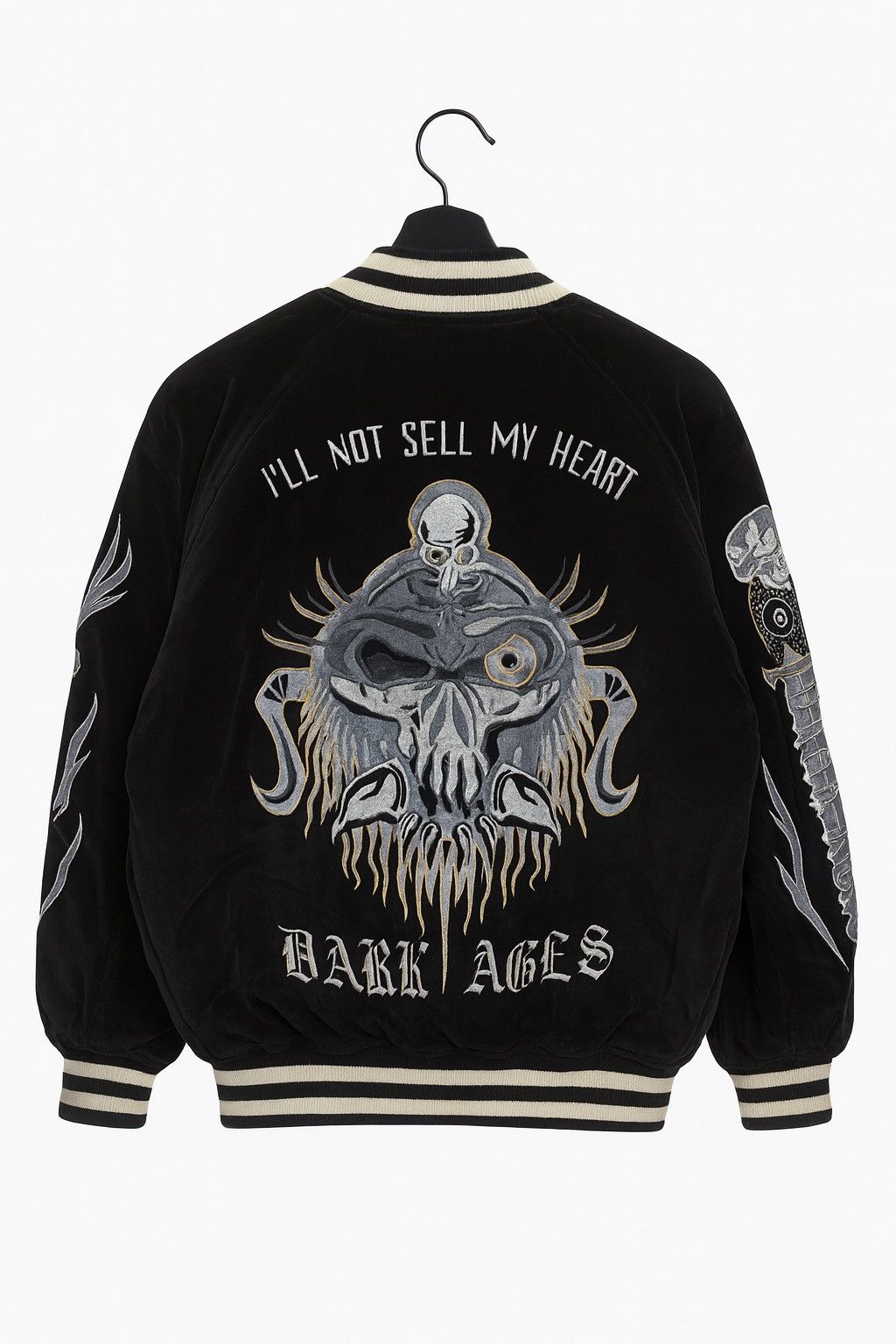 Japanese Brand High Spirits I’ll Not Sell My Heart Skull Embroidered Bomber Size US M / EU 48-50 / 2 - 1 Thumbnail