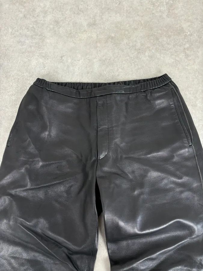 Jil Sander Jil Sander Black Leather Premium Biker Pants Size US 31 - 5 Thumbnail