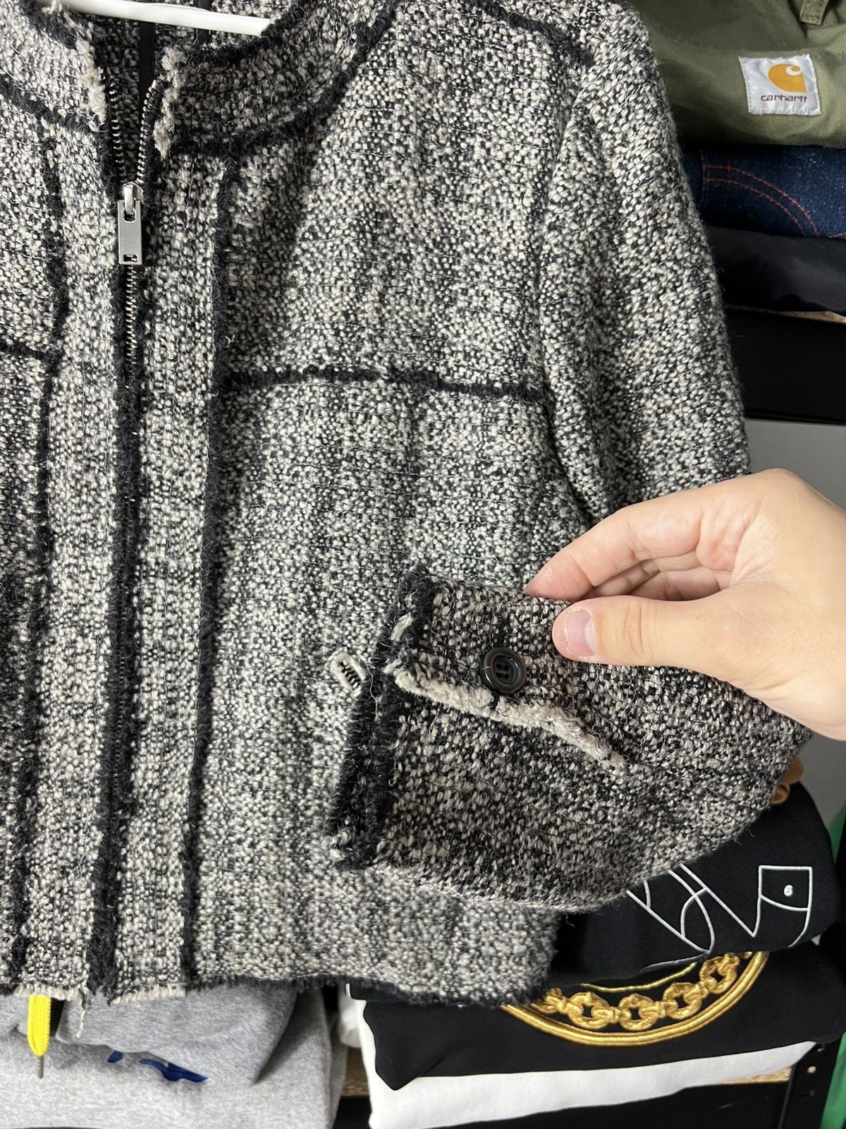 Isabel Marant Etoile 👑 Isabel Marant Etoile Tweed Wool Linen Blend Blazer Jacket Size M / US 6-8 / IT 42-44 - 7 Thumbnail