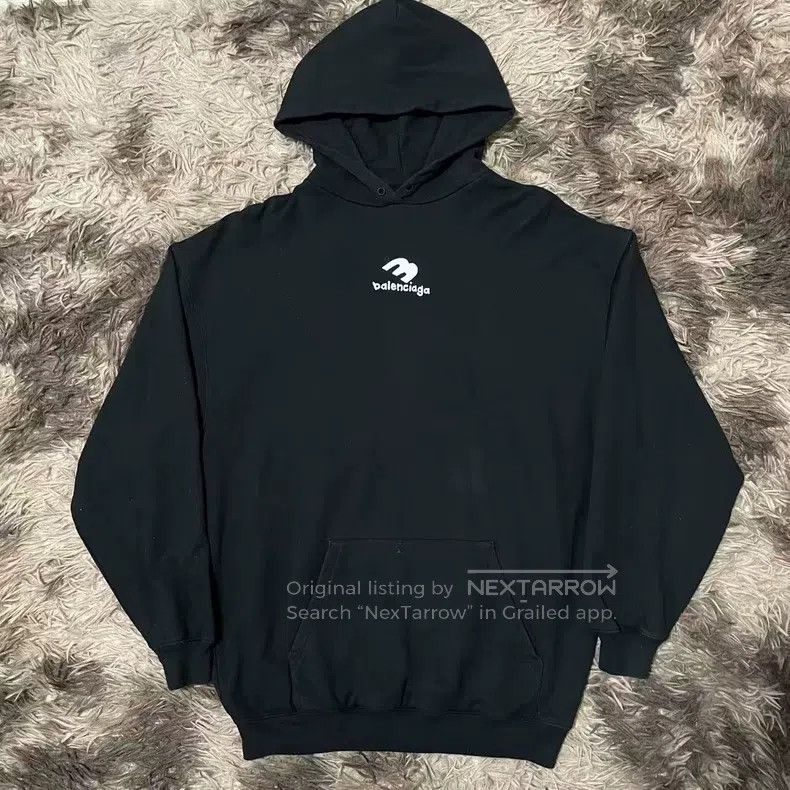 Balenciaga Balenciaga Black front and back graffiti logo hooded sweat Size US XS / EU 42 / 0 - 1 Thumbnail