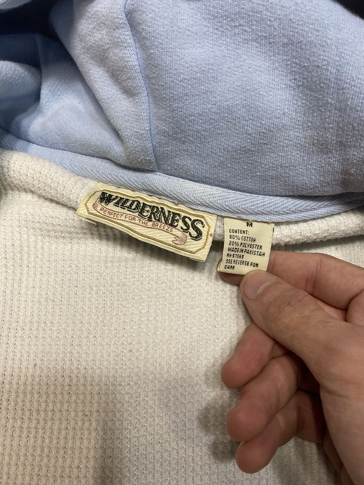 Japanese Brand × Vintage Vintage Wilderness Waffle Insulated Thermal Zip Hoodie Sweat Size US M / EU 48-50 / 2 - 4 Thumbnail