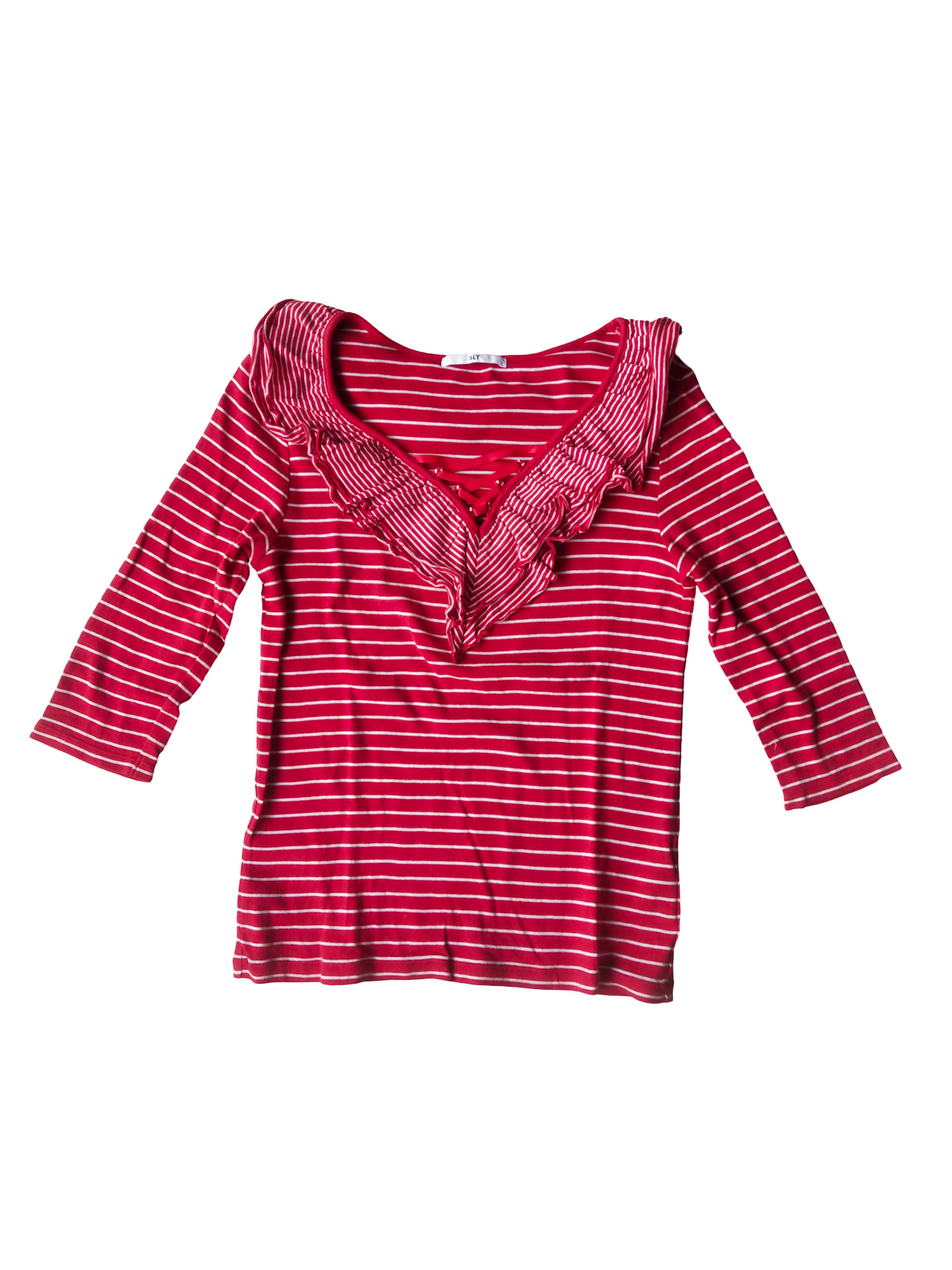 Hysteric Glamour SLY Japan Red Striped Ruffle Lace Up Coquette Top Size M / US 6-8 / IT 42-44 - 1 Thumbnail