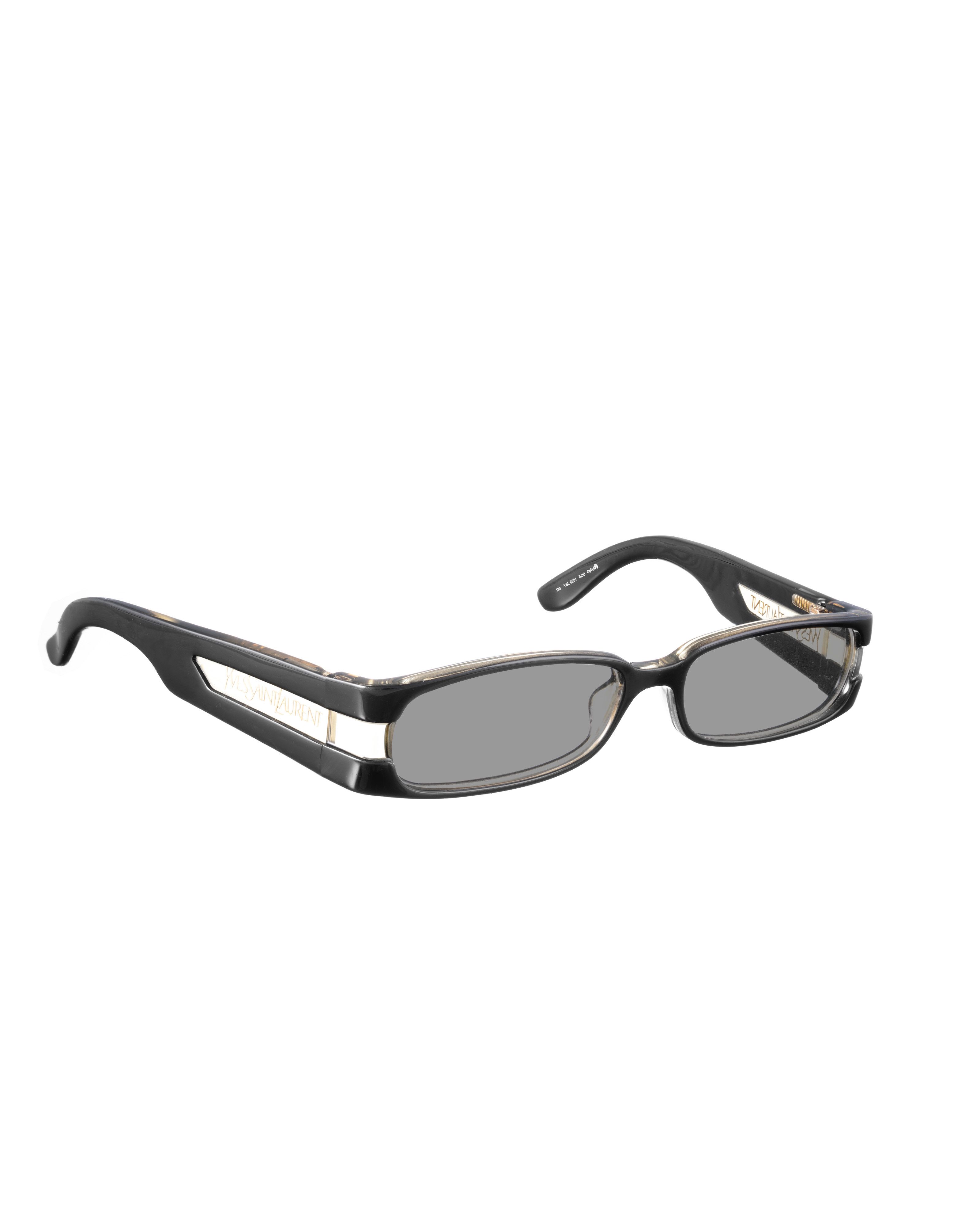 Yves Saint Laurent Yves Saint Laurent 00s Black Sunglasses Transparent Elements Size ONE SIZE - 1 Thumbnail