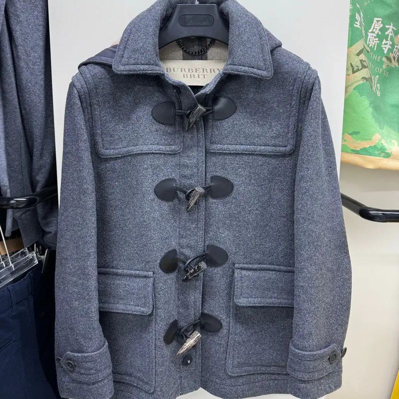 Burberry Burberry Gray Men's Duffle Coat Size US L / EU 52-54 / 3 - 1 Thumbnail