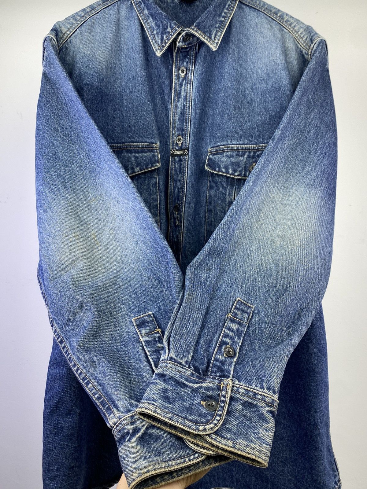Marithe + Francois Girbaud Marithe Francois Girbaud Vintage Faded Oversized Denim Jacket Size US XL / EU 56 / 4 - 9 Thumbnail