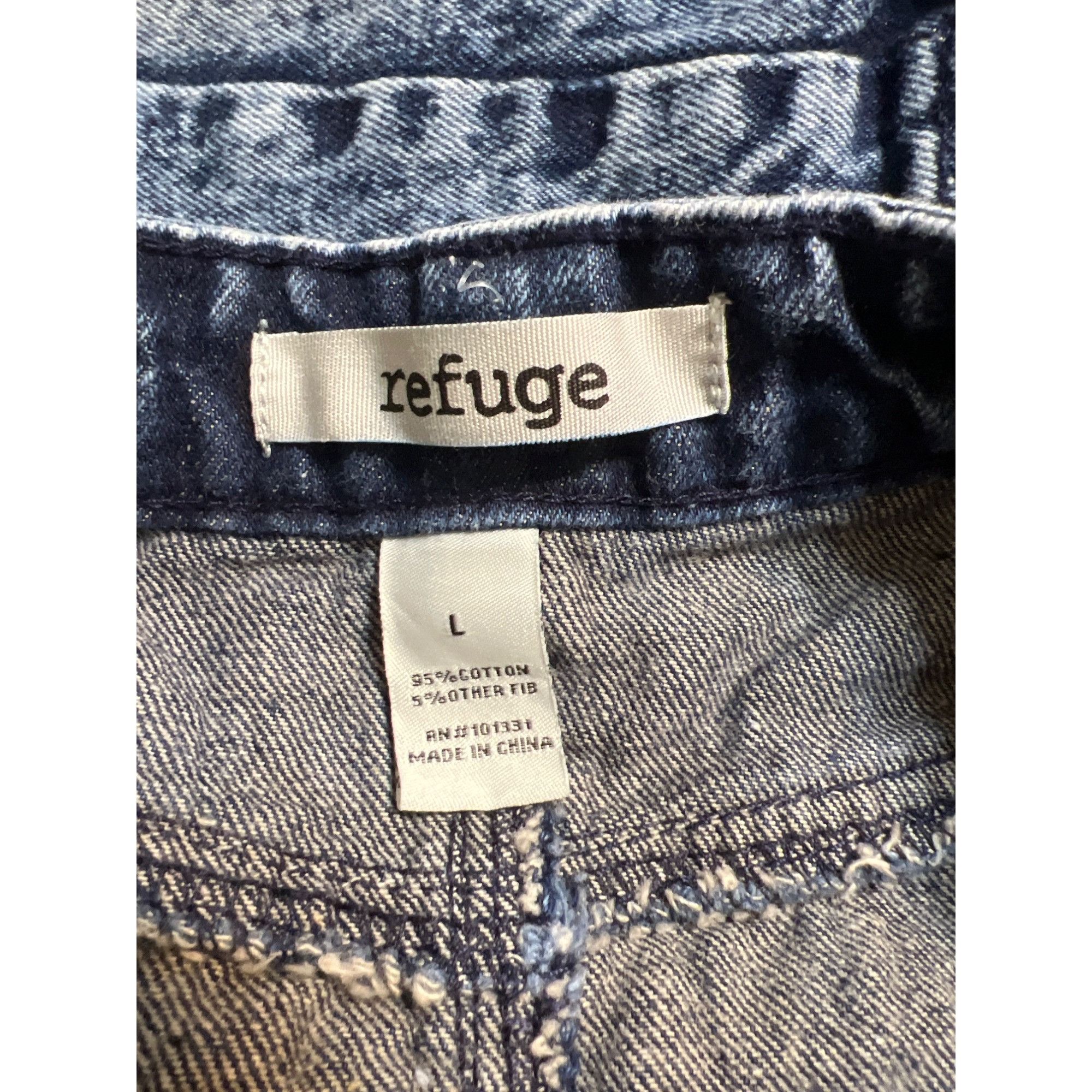 Other Refuge Acid Wash Denim Button-Front Mini Skirt Silver Tone H Size 30" / US 8 / IT 44 - 4 Thumbnail