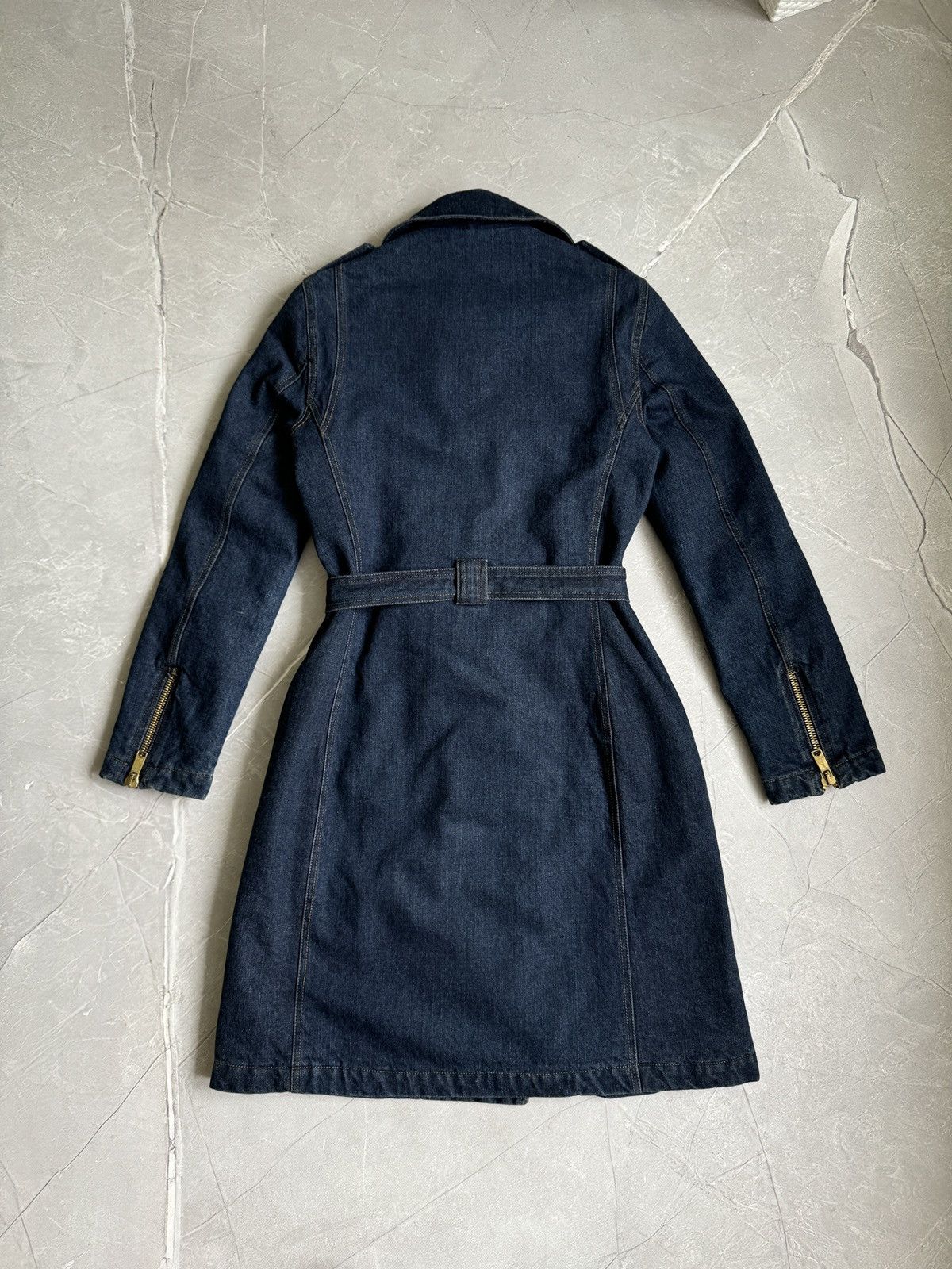 Dolce & Gabbana Vintage 00s Dolce & Gabbana Denim Biker Trench Coat Jacket Size S / US 4 / IT 40 - 2 Thumbnail
