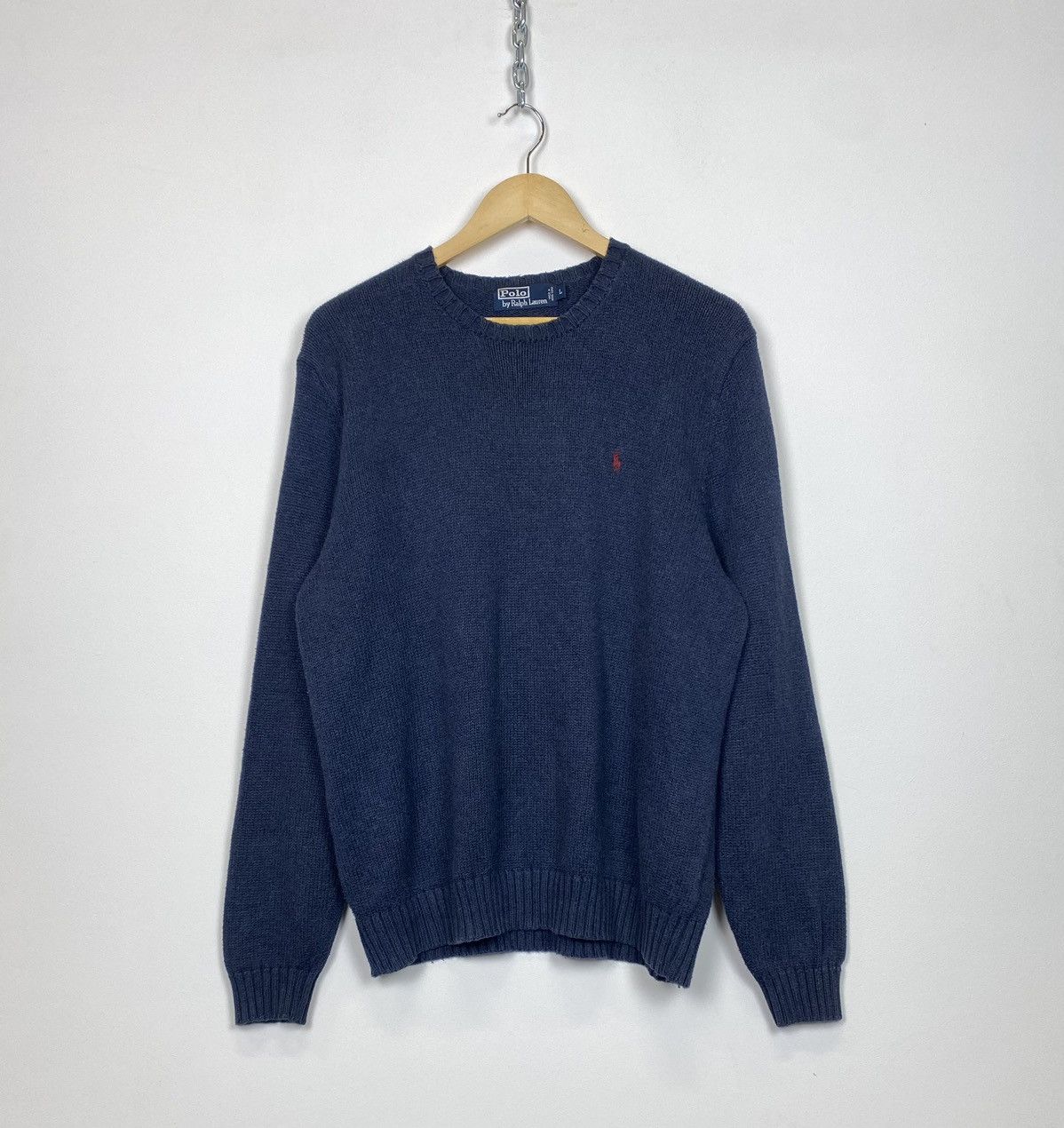 Polo Ralph Lauren Vintage Y2K Polo Ralph Lauren Heavy Knit Sweater Red Pony Size US L / EU 52-54 / 3 - 1 Thumbnail