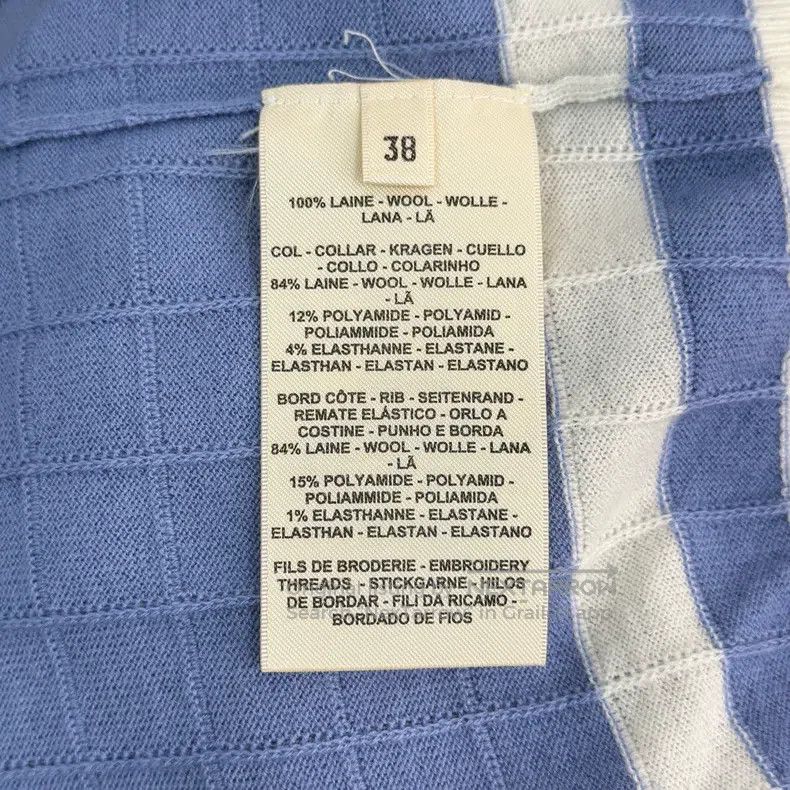 Hermes Hermes Light Blue Rope Pattern Wool Short Sleeve Sweater Size S / US 4 / IT 40 - 7 Thumbnail