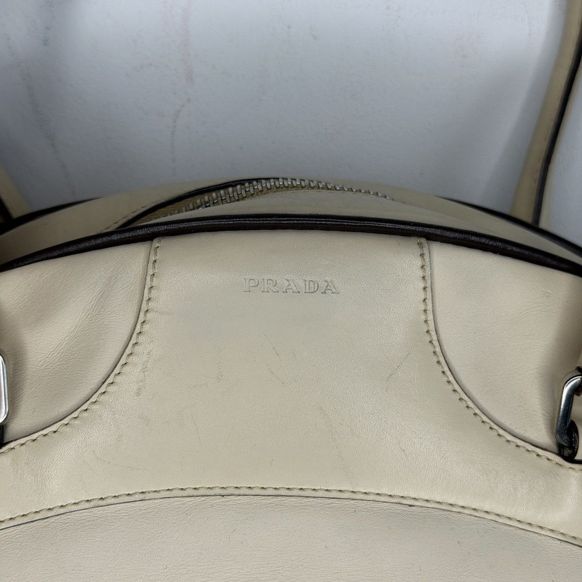 Prada Prada Vintage Leather Bag Beige Size ONE SIZE - 4 Thumbnail