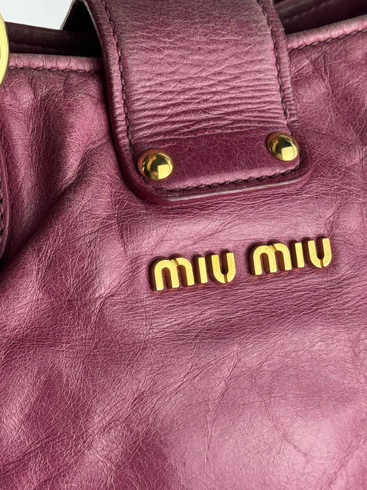 Miu Miu Miu Miu Vitello Lux Bow Bag Pink Leather Top Handle Handbag Size ONE SIZE - 4 Thumbnail