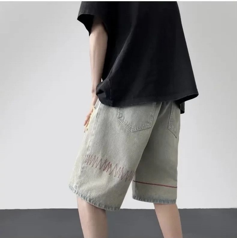Denime × Japanese Brand Streetwear Shorts Casual Loose-fit Straight-leg Ripped Denim Size US 33 - 8 Thumbnail
