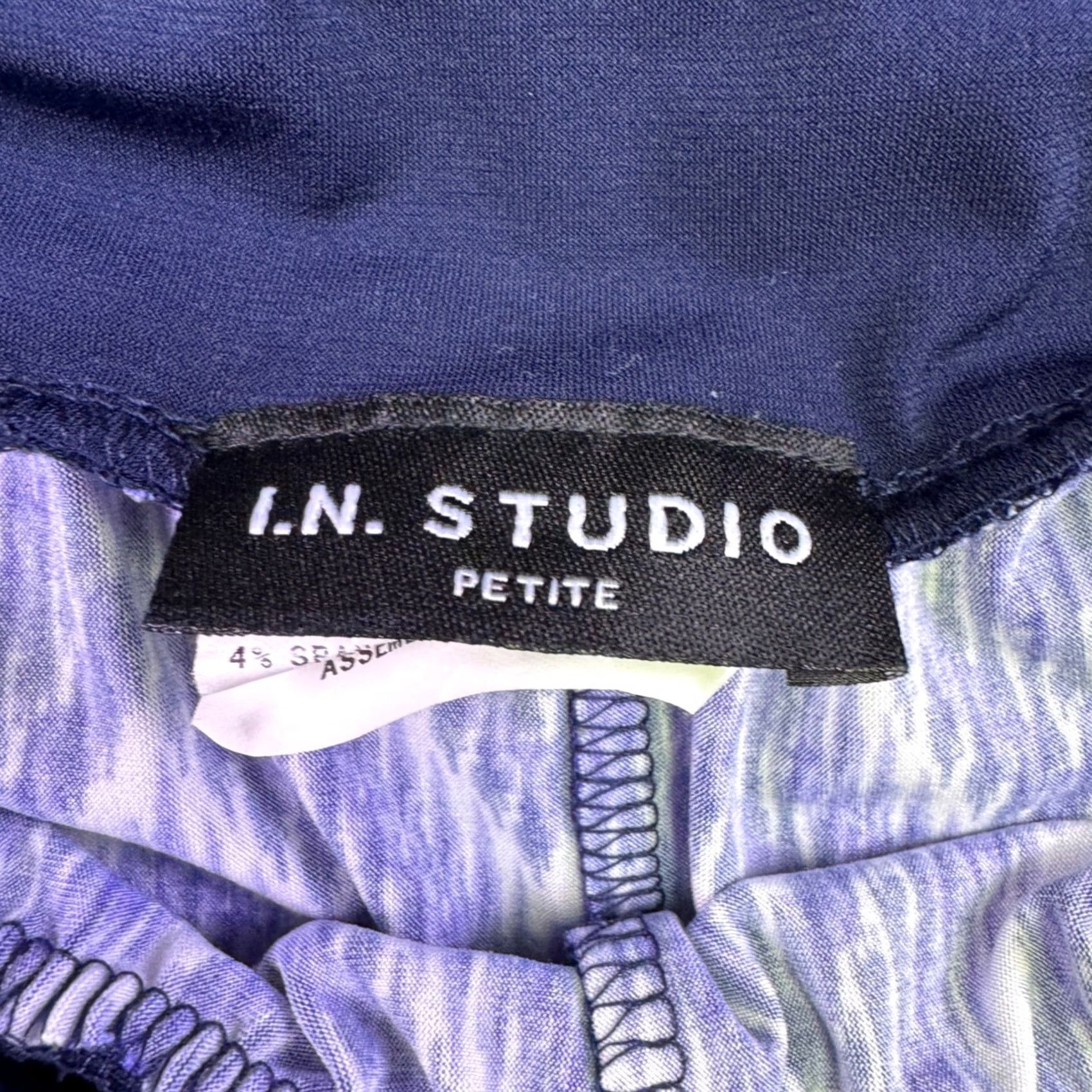 Vintage VINTAGE IN Studio Petite Wide Leg Pants XL Blue Purple Chevron Zig Zag Geometric 5440J35 Size 40" / US 18 - 7 Thumbnail