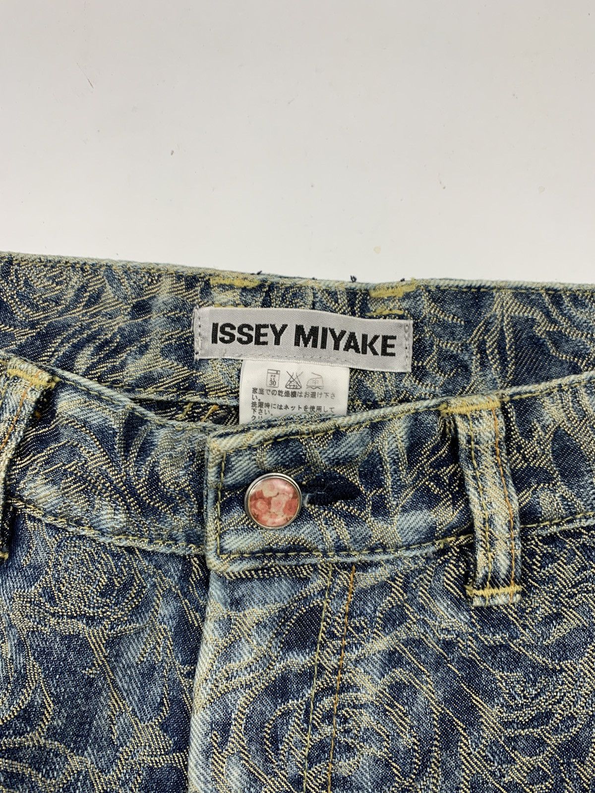 Issey Miyake 2007 Rose Weave Split Denim Jeans Size 28" / US 6 / IT 42 - 4 Thumbnail