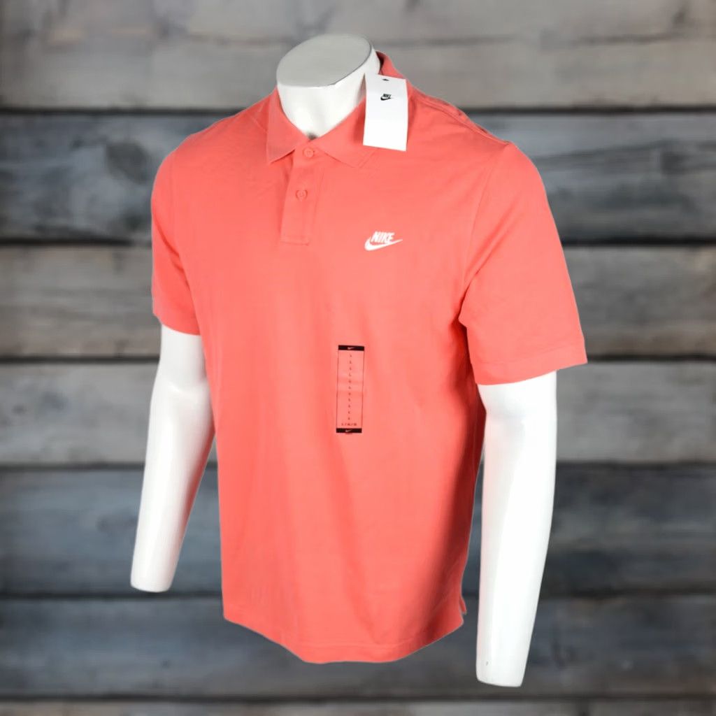 Nike Nike Club Polo Shirt Men Short Sleeve Large Coral Pink 100% Cotton Regular Fit Button Collared Golf Nike Mens Size US L / EU 52-54 / 3 - 1 Thumbnail