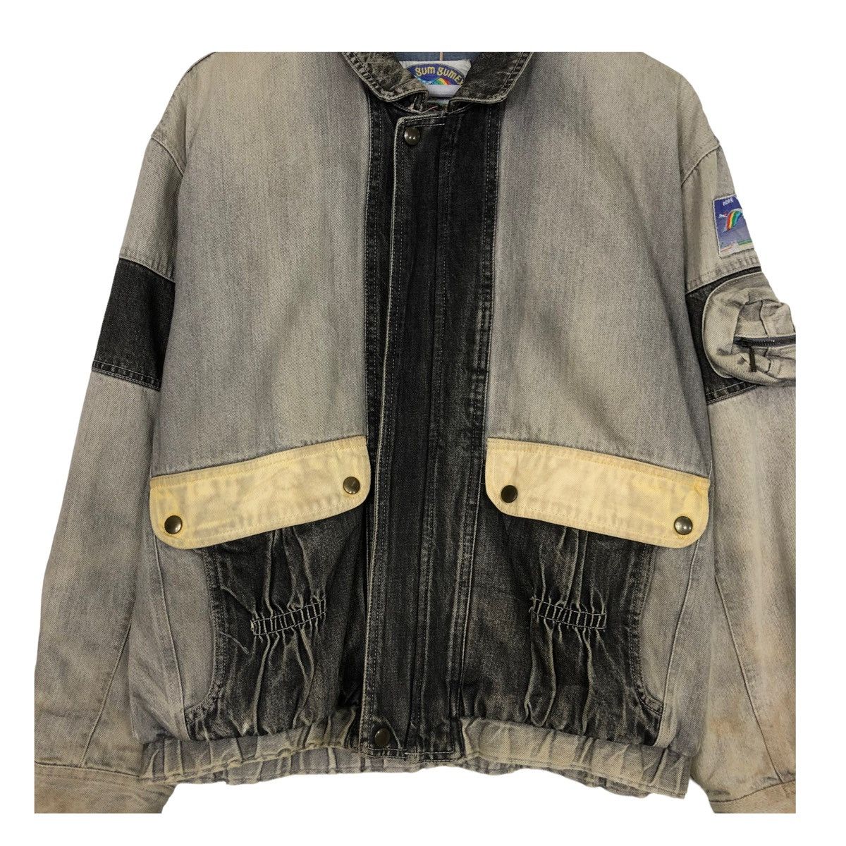 Issey Miyake × Japanese Brand STEAL💥90s GUM GUMEX DENIM RIOT BOMBER JACKET Size US M / EU 48-50 / 2 - 6 Thumbnail