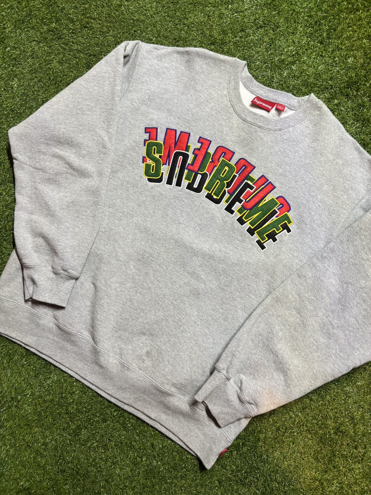 Supreme Supreme Stacked Crewneck Heather Grey Size US XL / EU 56 / 4 - 9 Thumbnail