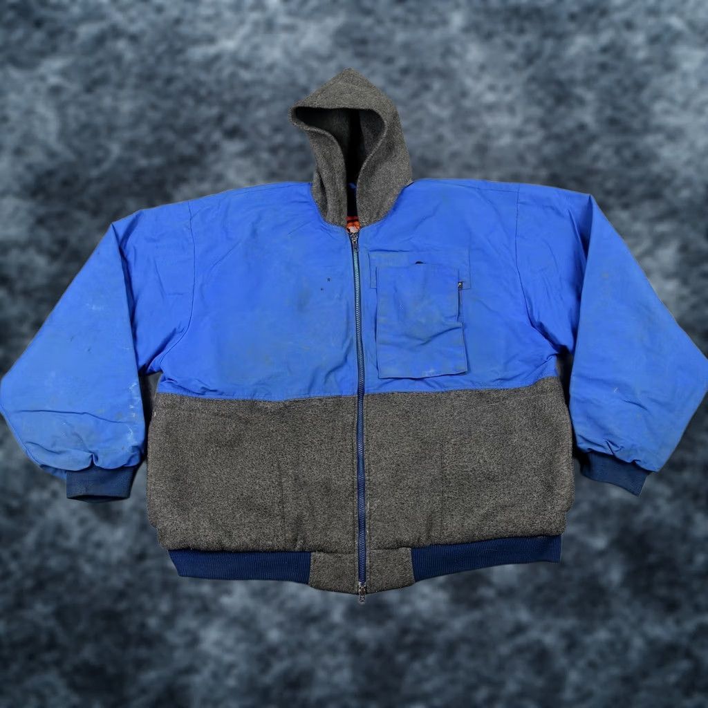 Vintage Stormy Seas Jacket Mens 2XL Blue Hooded Bomber Fleece Lined Workwear USAZippered Front Pocket, Casual, Outdoor Mens 2XL Blue Jacket Size US XXL / EU 58 / 5 - 1 Thumbnail