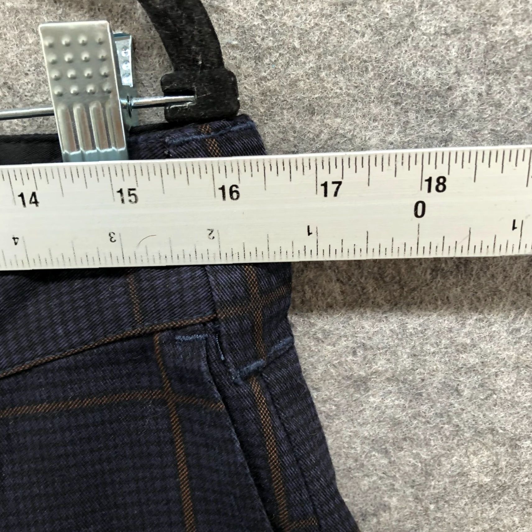 Obey OBEY Pants Womens 29 High Rise Straight Loose Cotton Plaid Dark Blue Size 29" - 7 Thumbnail