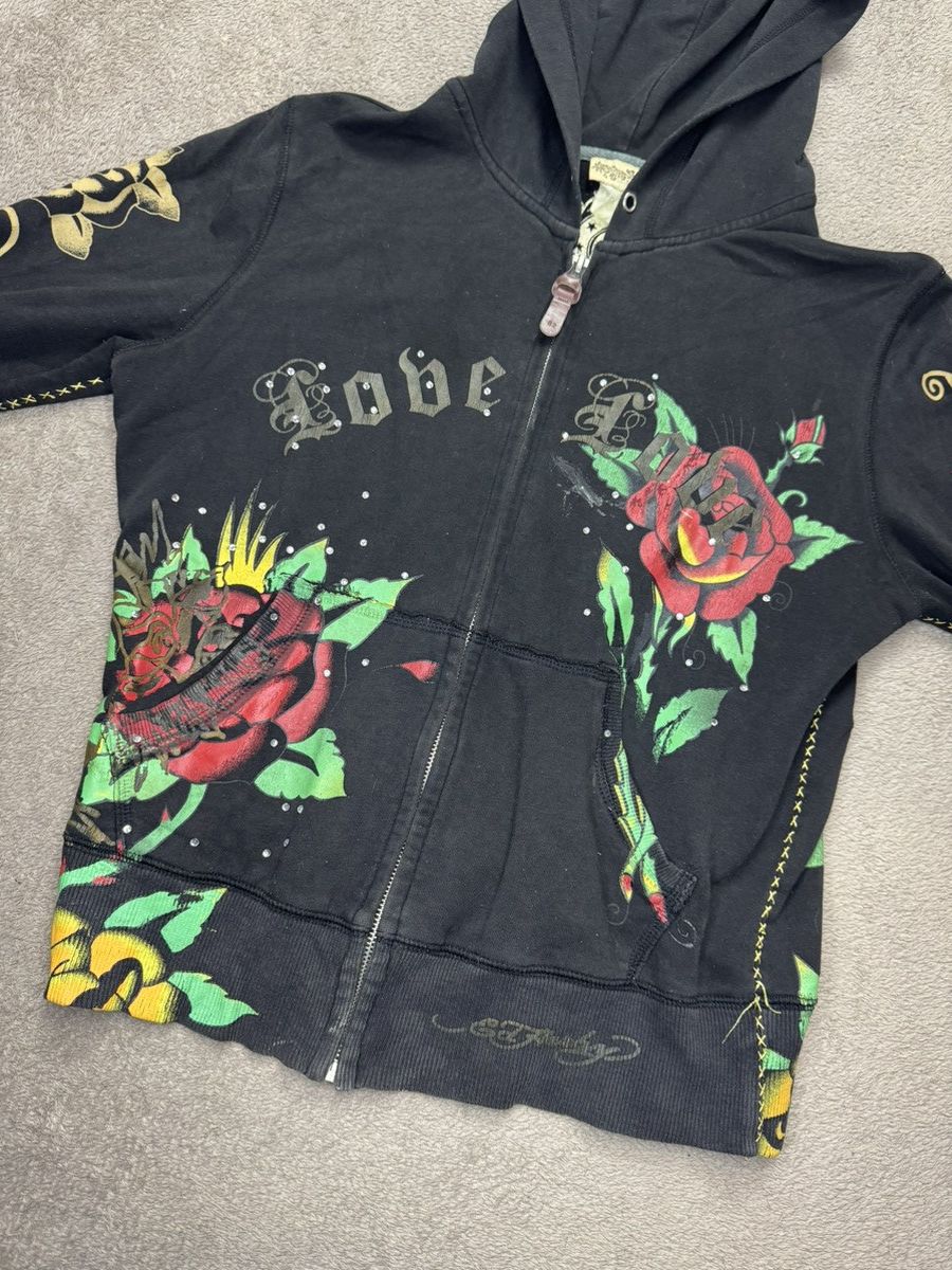 Japanese Brand Lobe Y2K Faded Rhinestone Hoodie Hysteric Glamour LGB style Size US S / EU 44-46 / 1 - 4 Thumbnail