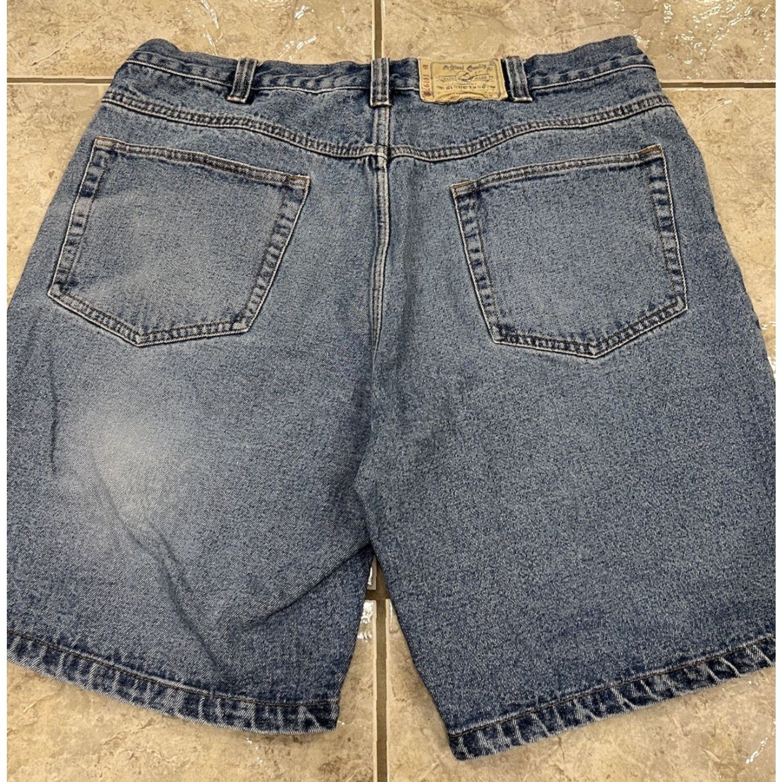 Denime VINTAGE Red Head Mens 40 Distressed Denim Bermuda 9" Shorts Blue 100% Cotton Regular (38) Jeans Jorts Baggy/Workwear... Size US 40 / EU 56 - 7 Thumbnail
